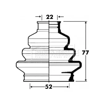 Joint-soufflet, arbre de commande BORG & BECK BCB2884