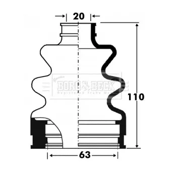Joint-soufflet, arbre de commande BORG & BECK BCB2887
