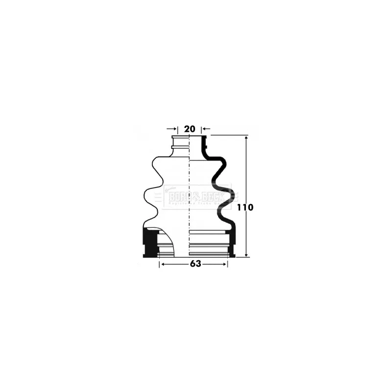 Joint-soufflet, arbre de commande BORG & BECK BCB2887