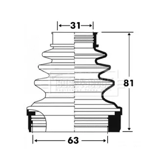Joint-soufflet, arbre de commande BORG & BECK BCB2889