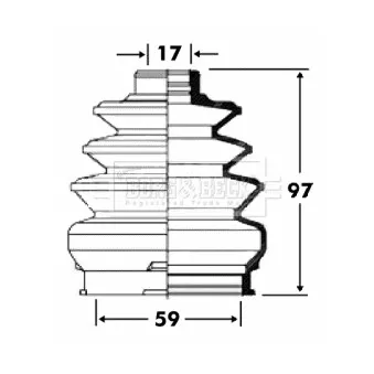 Joint-soufflet, arbre de commande BORG & BECK BCB2894