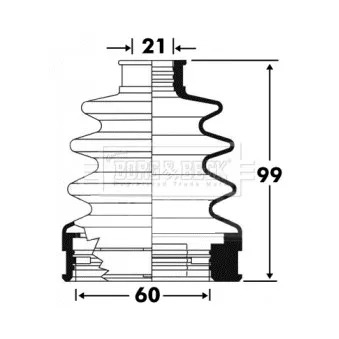 Joint-soufflet, arbre de commande BORG & BECK BCB2896