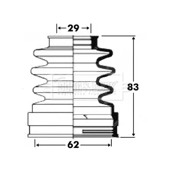 Joint-soufflet, arbre de commande BORG & BECK BCB2897