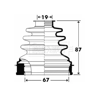 Joint-soufflet, arbre de commande BORG & BECK BCB2901