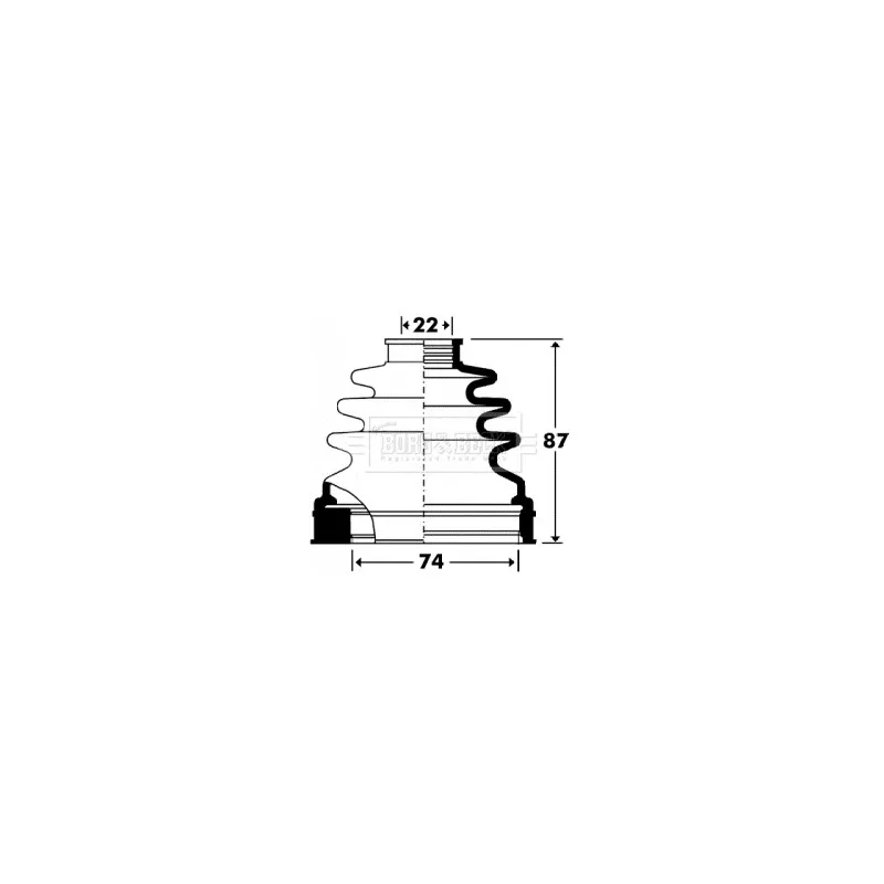 Joint-soufflet, arbre de commande BORG & BECK BCB2904