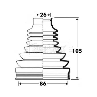 Joint-soufflet, arbre de commande BORG & BECK BCB2912