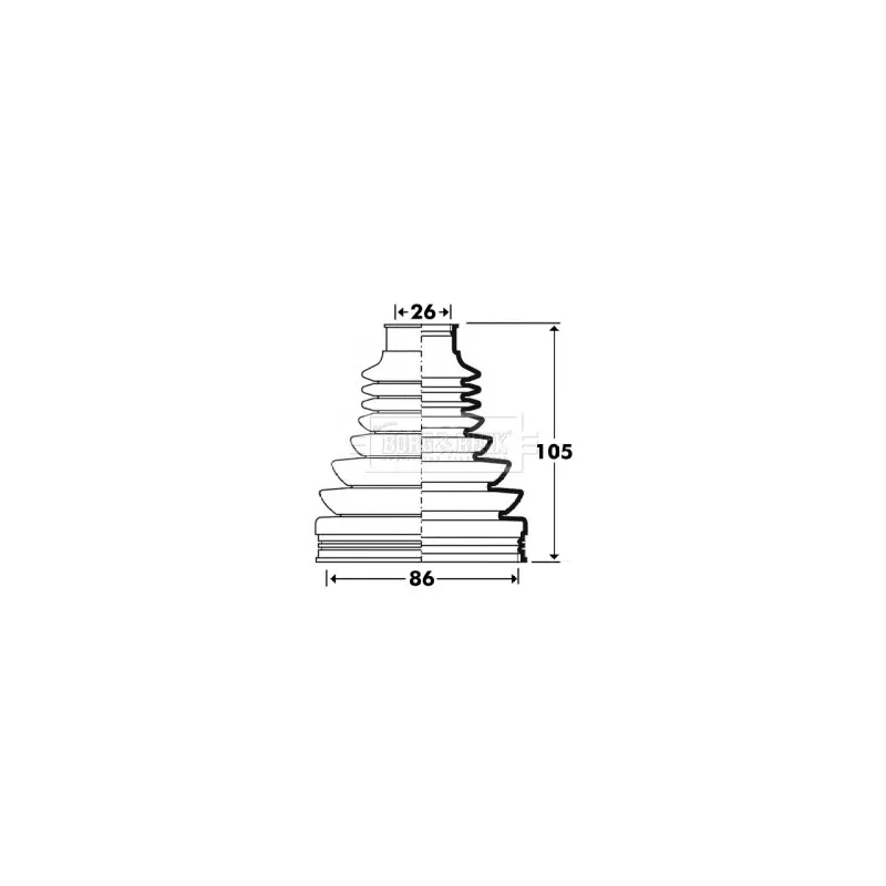 Joint-soufflet, arbre de commande BORG & BECK BCB2912