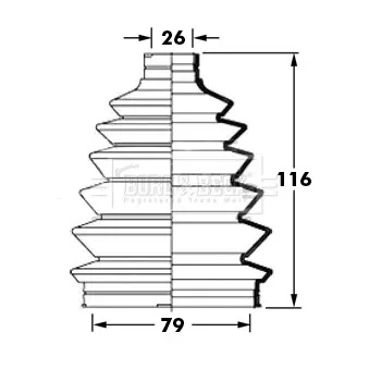 Joint-soufflet, arbre de commande BORG & BECK BCB6008