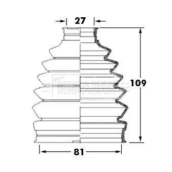 Joint-soufflet, arbre de commande BORG & BECK BCB6009
