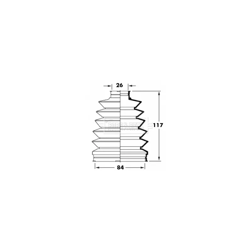 Joint-soufflet, arbre de commande BORG & BECK BCB6012