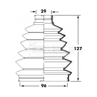 Joint-soufflet, arbre de commande BORG & BECK BCB6013