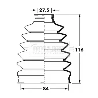 Joint-soufflet, arbre de commande BORG & BECK BCB6017