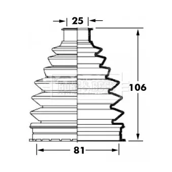 Joint-soufflet, arbre de commande BORG & BECK BCB6020