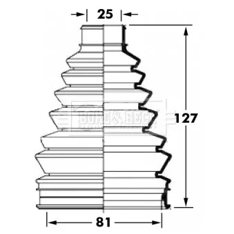 Joint-soufflet, arbre de commande BORG & BECK BCB6021