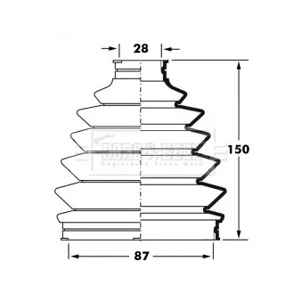 Joint-soufflet, arbre de commande BORG & BECK BCB6024