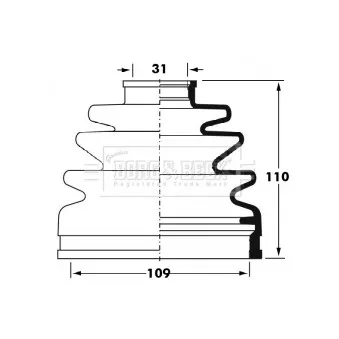 Joint-soufflet, arbre de commande BORG & BECK BCB6026