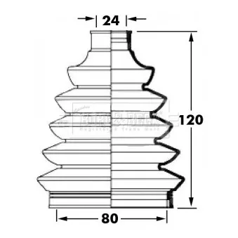 Joint-soufflet, arbre de commande BORG & BECK BCB6029