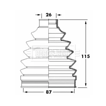Joint-soufflet, arbre de commande BORG & BECK BCB6049