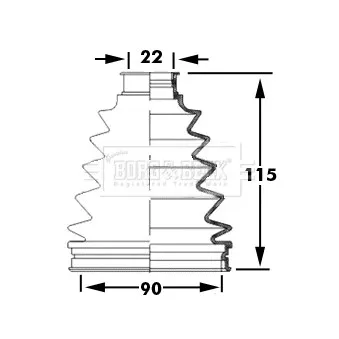 Joint-soufflet, arbre de commande BORG & BECK BCB6050
