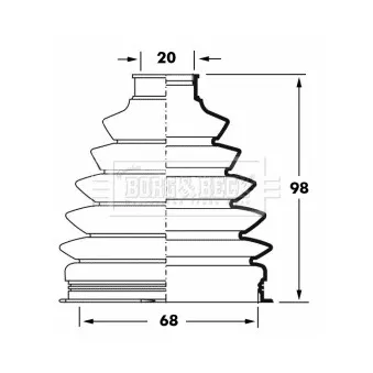 Joint-soufflet, arbre de commande BORG & BECK BCB6052