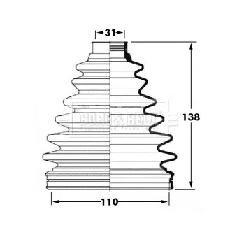 Joint-soufflet, arbre de commande BORG & BECK BCB6057