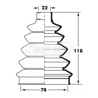 Joint-soufflet, arbre de commande BORG & BECK BCB6060