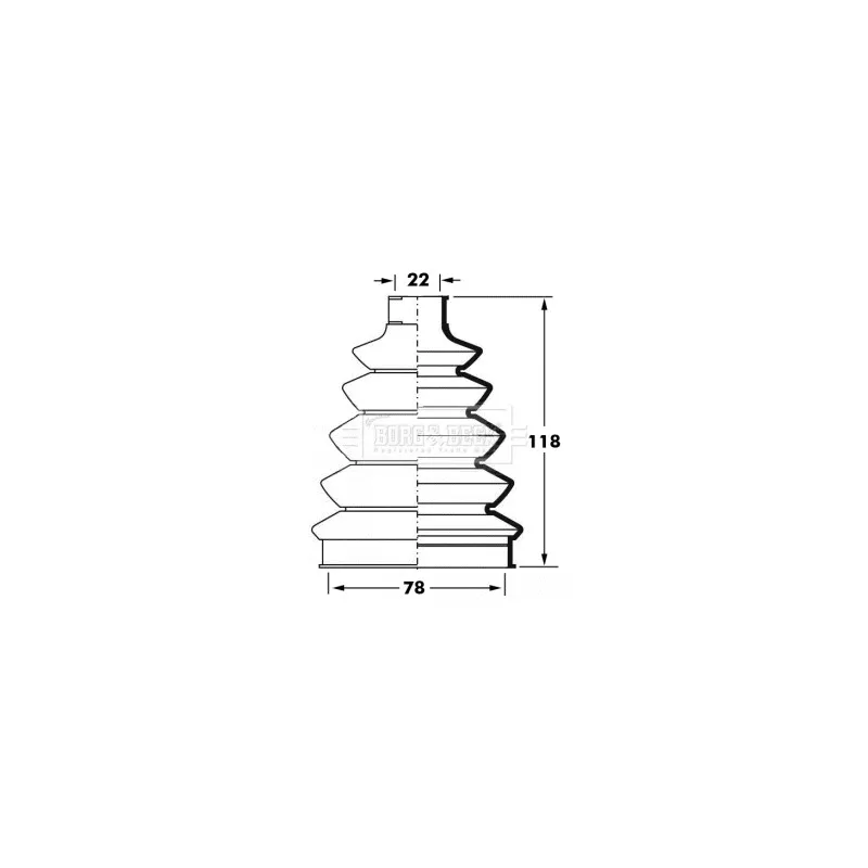 Joint-soufflet, arbre de commande BORG & BECK BCB6060