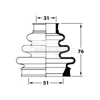 Joint-soufflet, arbre de commande BORG & BECK BCB6063