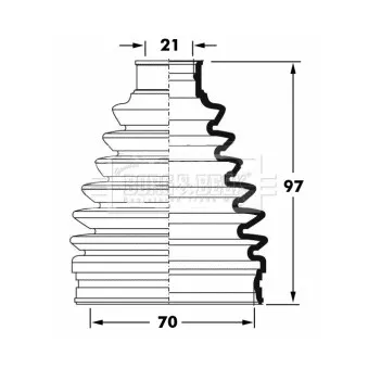 Joint-soufflet, arbre de commande BORG & BECK BCB6066