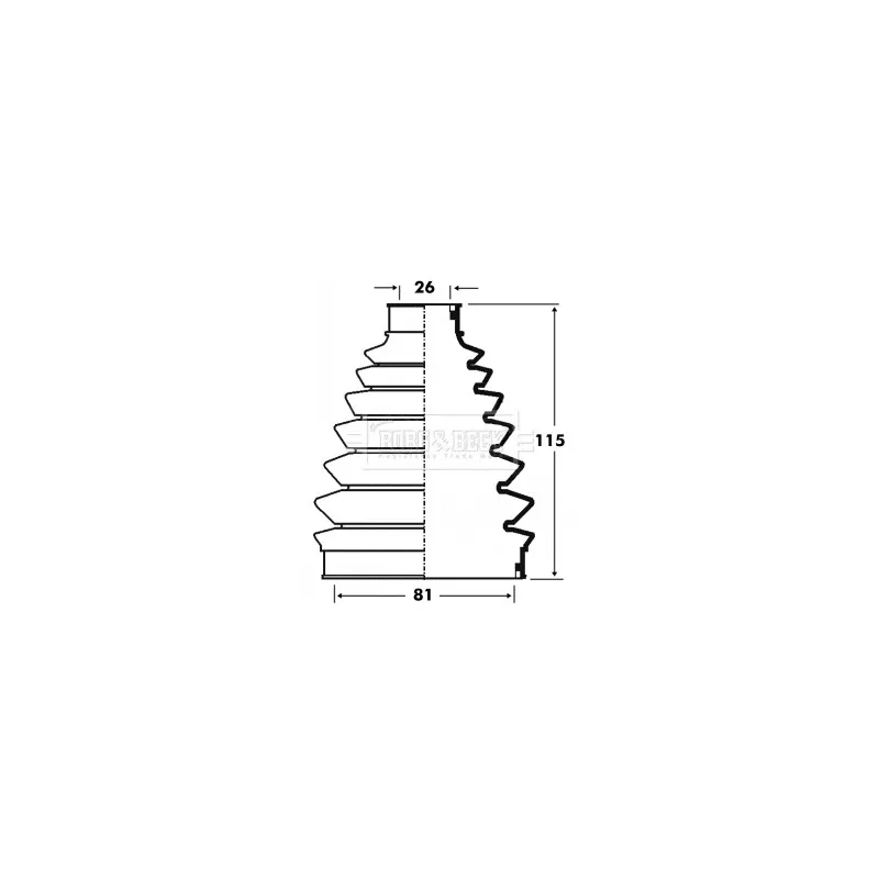 Joint-soufflet, arbre de commande BORG & BECK BCB6075