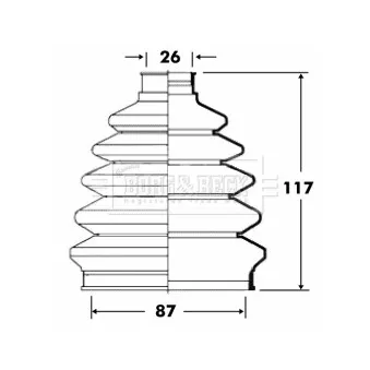 Joint-soufflet, arbre de commande BORG & BECK BCB6077