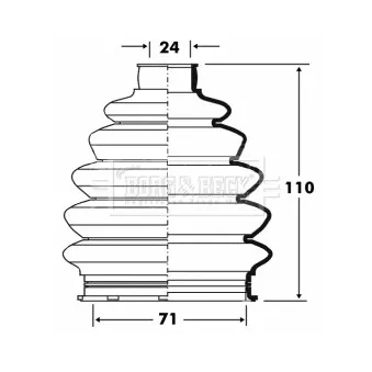 Joint-soufflet, arbre de commande BORG & BECK BCB6078