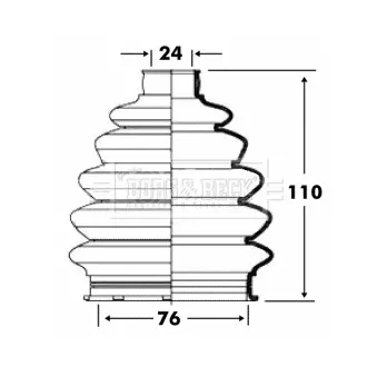Joint-soufflet, arbre de commande BORG & BECK BCB6081