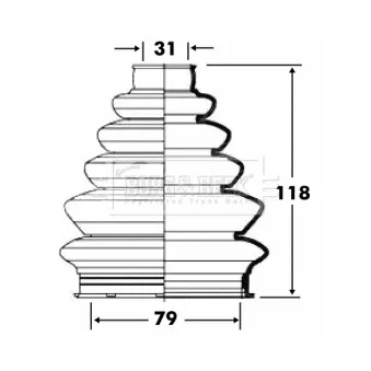 Joint-soufflet, arbre de commande BORG & BECK BCB6082