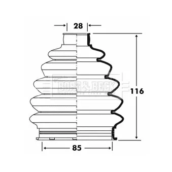 Joint-soufflet, arbre de commande BORG & BECK BCB6083