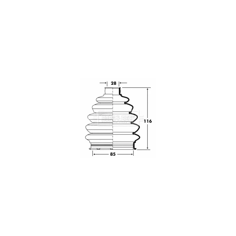 Joint-soufflet, arbre de commande BORG & BECK BCB6083
