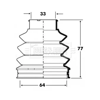 Joint-soufflet, arbre de commande BORG & BECK BCB6095