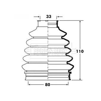 Joint-soufflet, arbre de commande BORG & BECK BCB6096