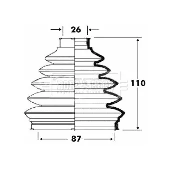 Joint-soufflet, arbre de commande BORG & BECK BCB6097