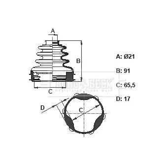 Joint-soufflet, arbre de commande BORG & BECK BCB6108