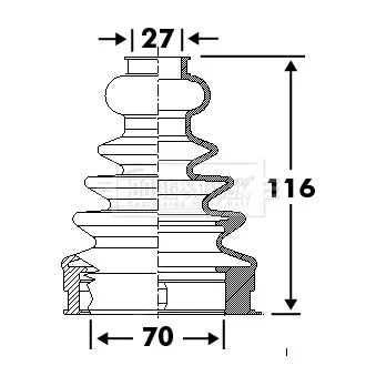 Joint-soufflet, arbre de commande BORG & BECK BCB6113