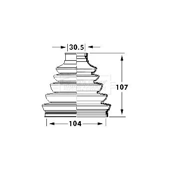 Joint-soufflet, arbre de commande BORG & BECK BCB6116