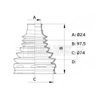 Joint-soufflet, arbre de commande BORG & BECK BCB6120