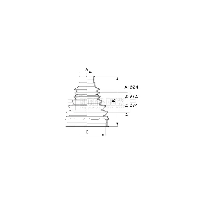Joint-soufflet, arbre de commande BORG & BECK BCB6120
