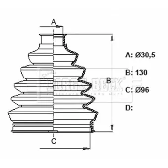 Joint-soufflet, arbre de commande BORG & BECK BCB6121