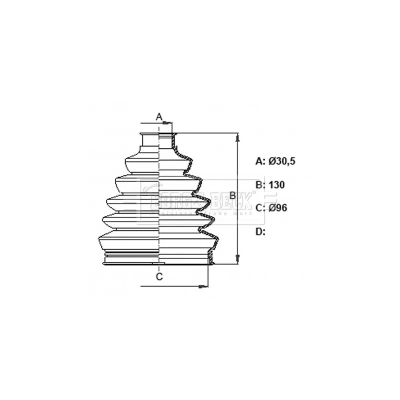Joint-soufflet, arbre de commande BORG & BECK BCB6121