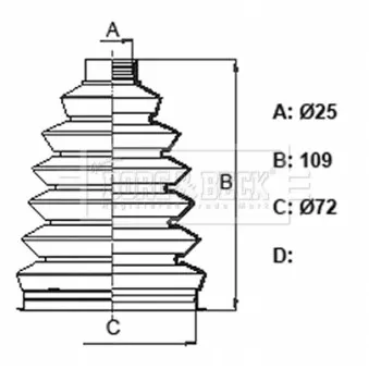 Joint-soufflet, arbre de commande BORG & BECK BCB6122
