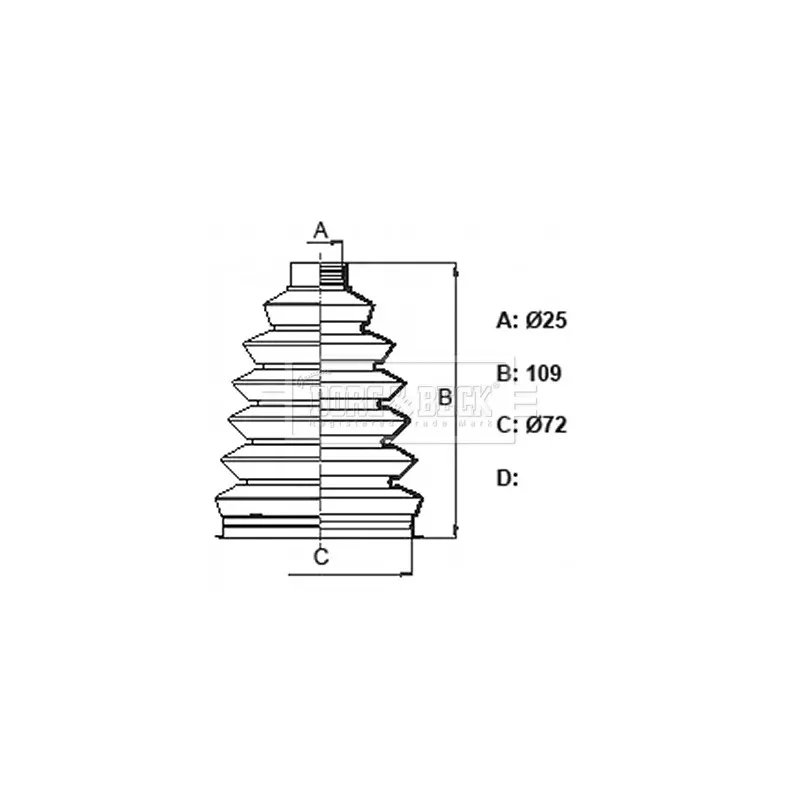 Joint-soufflet, arbre de commande BORG & BECK BCB6122