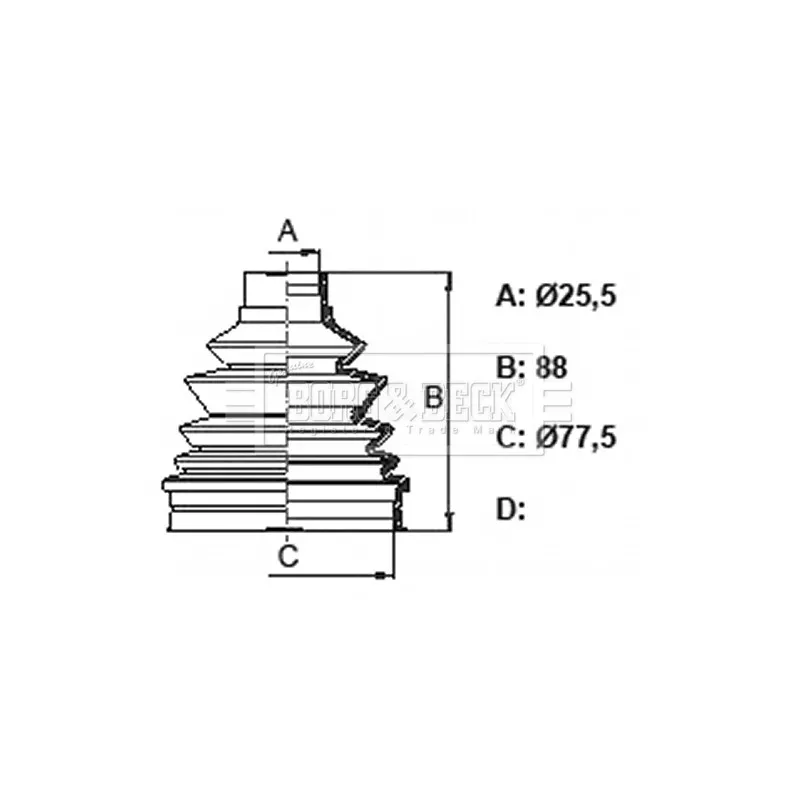 Joint-soufflet, arbre de commande BORG & BECK BCB6130