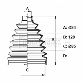 Joint-soufflet, arbre de commande BORG & BECK BCB6148
